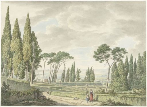 View of the terraces of the Villa d'Este in Tivoli