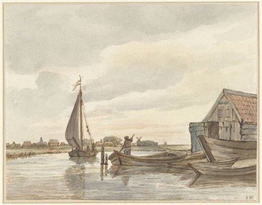 Several small boats on a canal