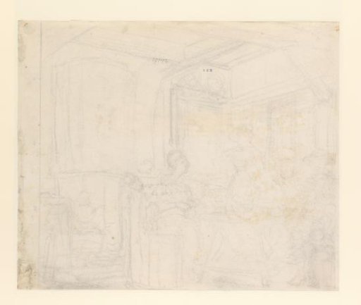 Sketch of several persons in an interior