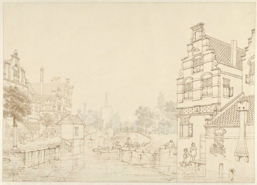 A canal in a town