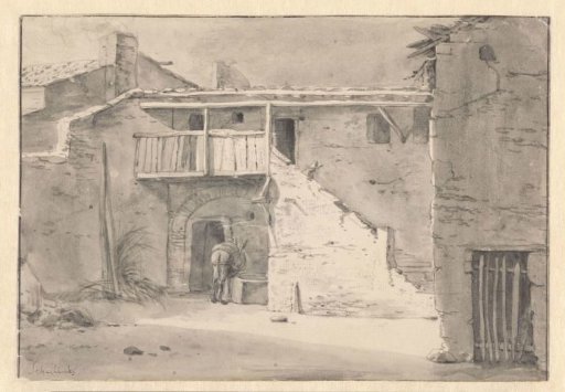 House with a Donkey at a Trough
