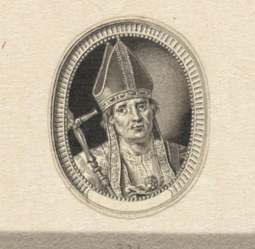 Oval portrait of a bishop