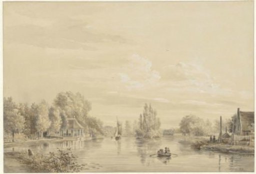 View of the Vecht towards Hofstede Slotzigt