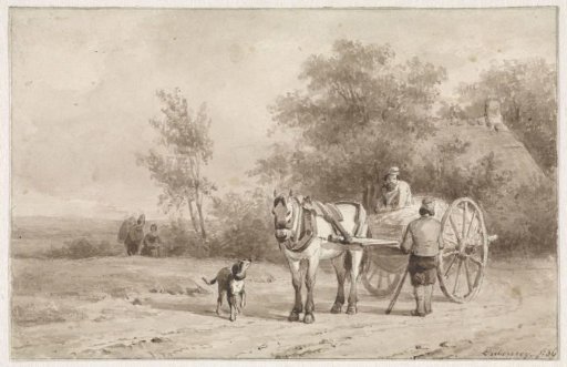 Horse and carriage on a road