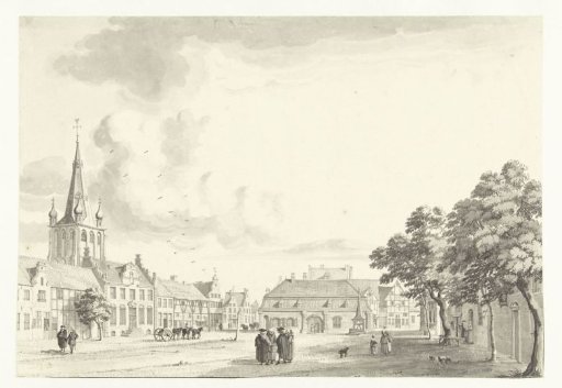 Gezicht op markt van Uerdingen