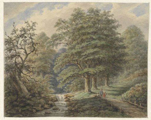Wooded Landscape With A Small Waterfall