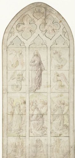 Vidimus for a stained-glass window with the Ascension of Christ