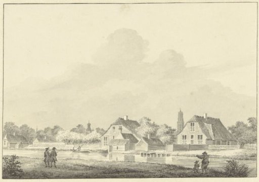 Two farmhouses on the Kromme Rijn near Utrecht