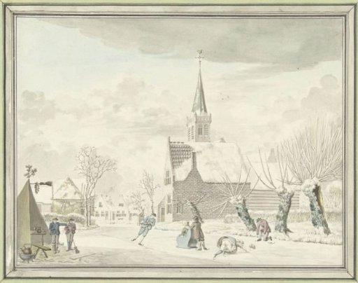 Ice skating in the village of Kortenhoef