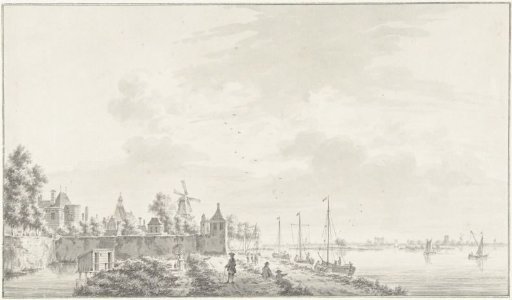 View outside Gorinchem, with the Water Gate