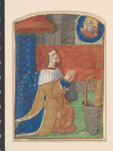 Miniature from a Book of Hours: King David in prayer
