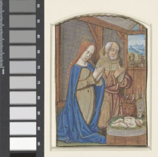 Miniature from a Book of Hours: Adoration by Mary and Joseph