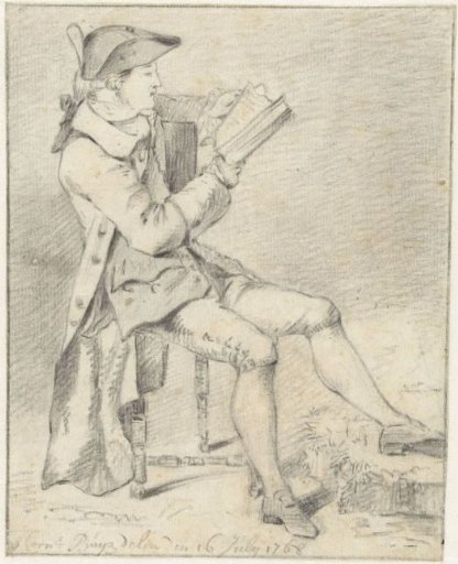 Study of a sitting, reading man
