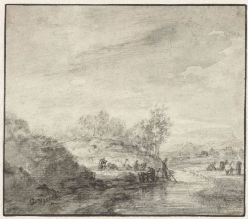 Hilly landscape with a stream