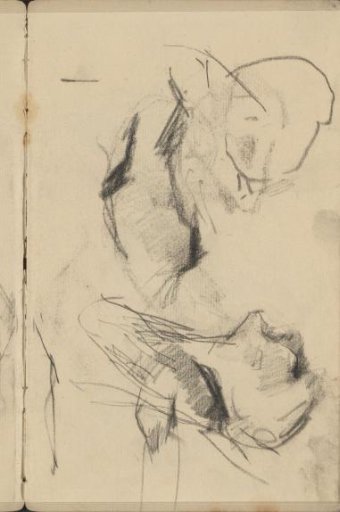 Men's heads, in profile