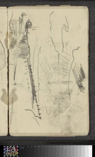 Study, possibly of a boat in a landscape with a cloudy sky