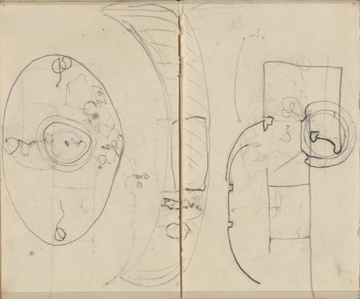Study sheet, possibly of machine parts