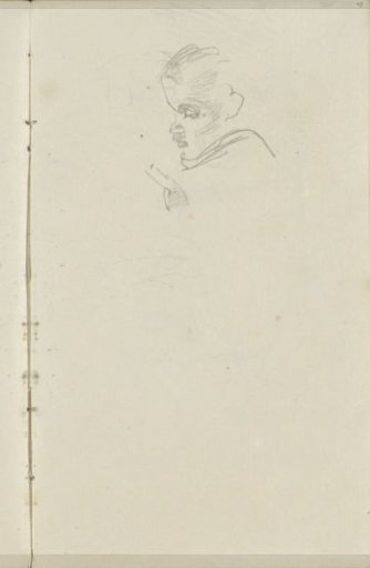 Bust of a man, in profile