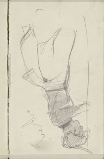 Standing woman, in profile