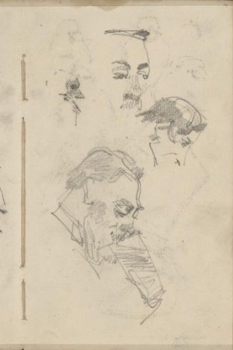 Three Male Heads and a Bird