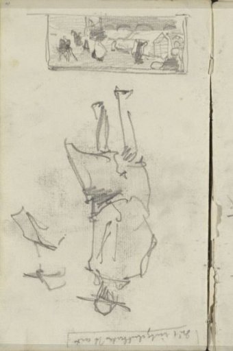 Walking figure and a compositional study