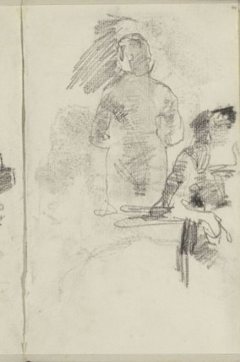 Standing woman and a seated figure