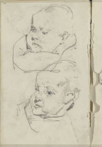 Two studies of a child's head
