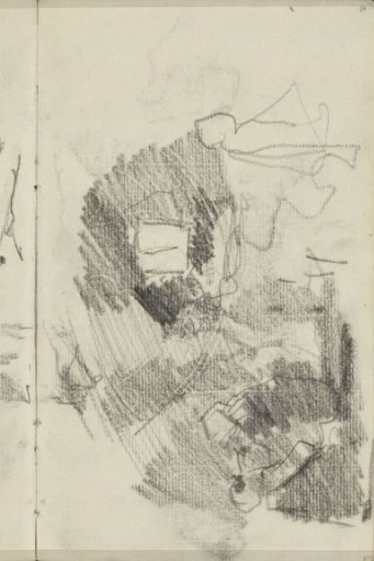 Seated woman before a wall