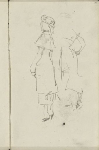 Two studies of a standing woman