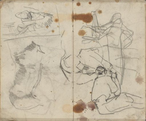 Study sheet with horses and figures