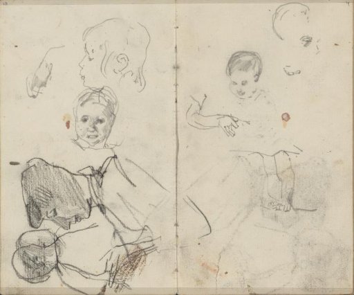 Study Sheet with a woman and children