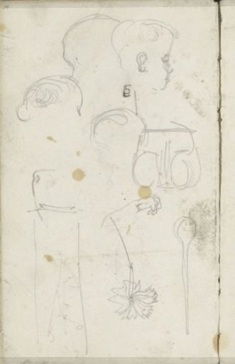 Study sheet, including children and a spoon