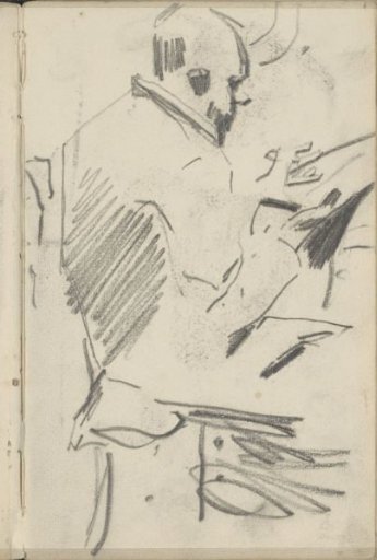 Seated Man, Possibly Writing or Drawing