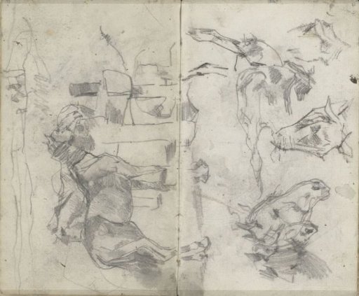 Horses at a trough, possibly in the dunes