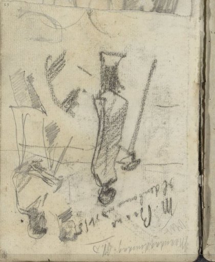 Studies of a Man with a Staff, Possibly a Shepherd