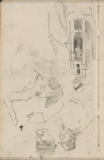 Study sheet with male heads and a cleric with mitre and cope
