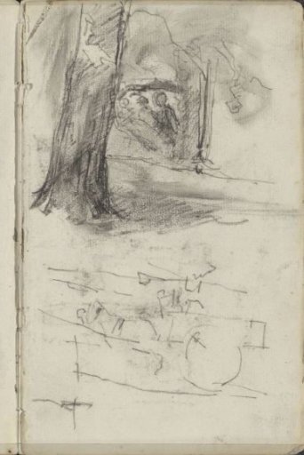 Cart and a landscape with trees