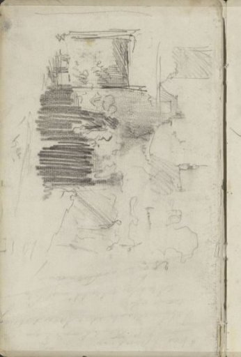 Figures in a town or village