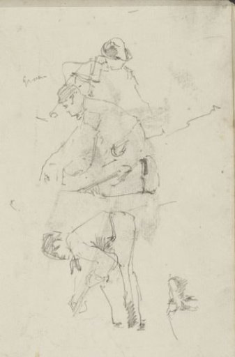 Bending and Kneeling Men