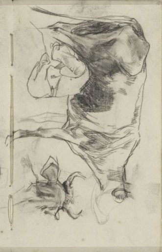 Milking Farmer and a Cow's Head