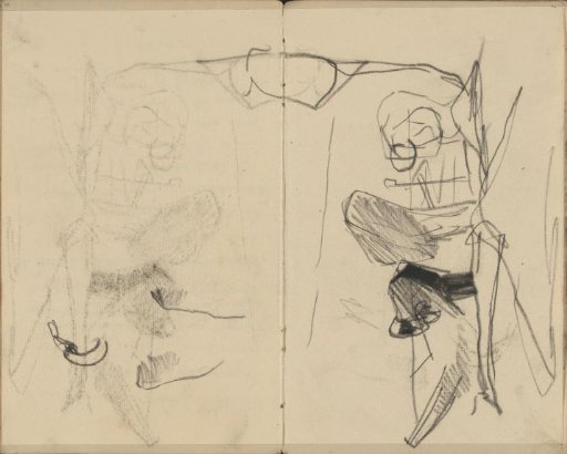 Bending figures in a landscape