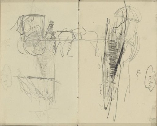 Dune landscape and horse-drawn carts