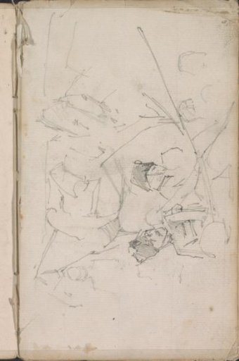 Horses and soldiers, possibly artillerymen