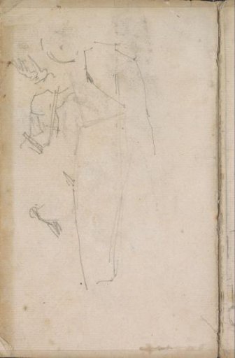 Study sheet, among other things with a harnessed horse