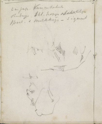 Study sheet, among other things with a horse and faces