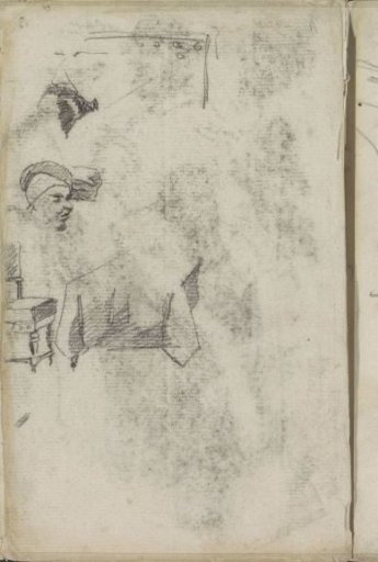 Figure study and a chair by a table