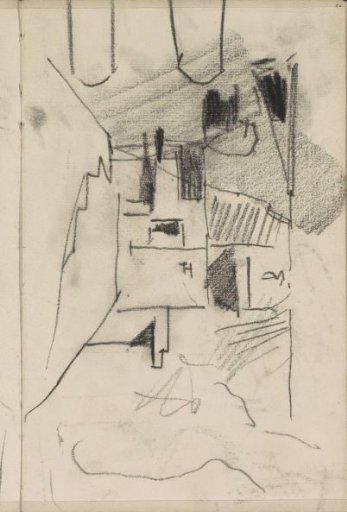 Bending Figure in an Alley or Courtyard