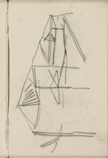 Study sheet, possibly with boats