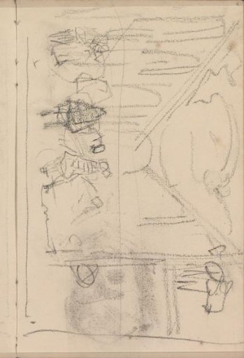 Figures Between Arches, Possibly from an Arcade