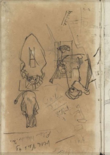 Study sheet, among others with a baby and a cat